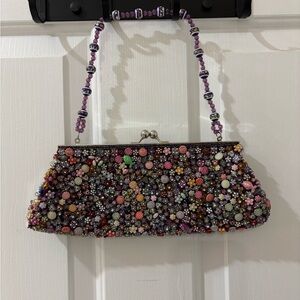 Floral Beaded Women's Clutch - Multicolor Fun and Chic 28*11 cms